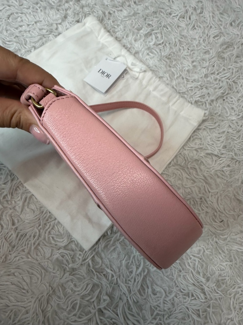 CHRISTIAN DIOR Goatskin Saddle Rodeo Pouch in Pink - Picture 6 of 12